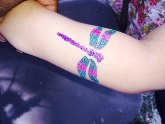 Temporary glitter tattoos