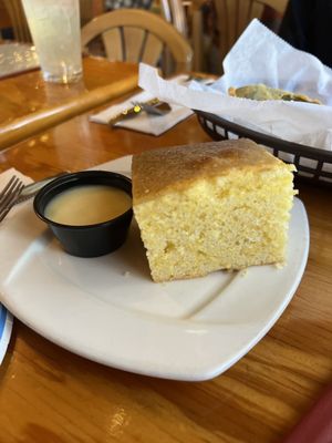 Corn bread with honey butter