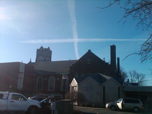 Two jet trails over Trinity. ..