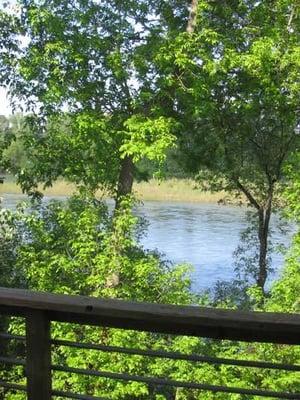 View of Willamette River from deck at OSM-Salem campus.