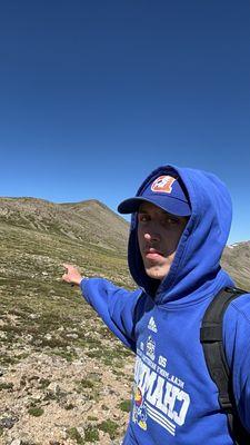 Me at the ridgeline point up to the summit of Elbert