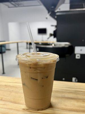 Dirty iced chai with oat milk