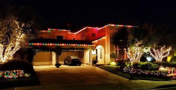 Multi-colored lights.