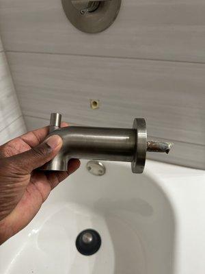 Faucet broke off