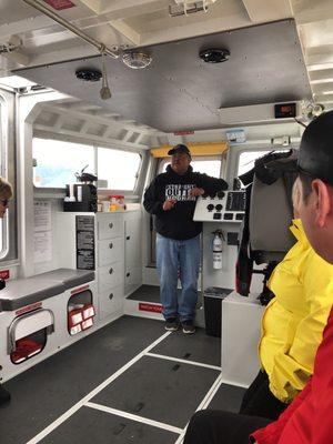 Captain Duane going through safety briefing