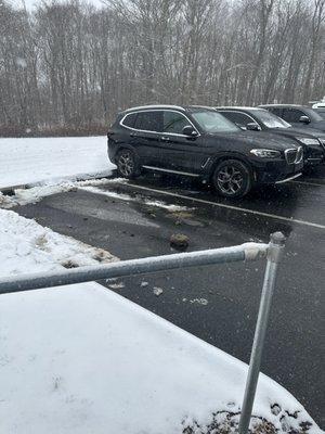 New car's first snow day