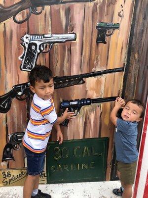 Kids with Great Wall art.