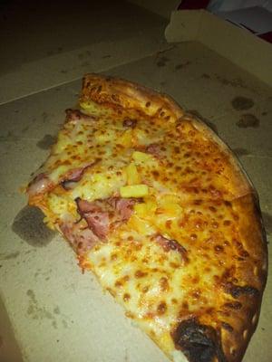 Pineapple and "ham" pizza.  This one was only slightly better, but still meh.  Avoid.