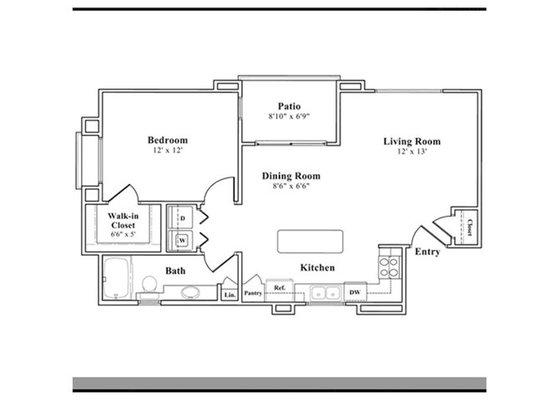 This is our 722 Sqft 1 Bedroom Home (includes Garage)