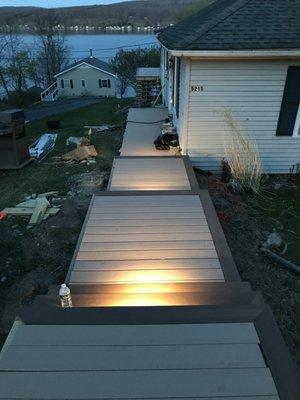 Walkway with lights