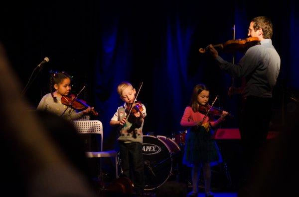 Three violinists at our Winter Recital