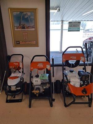 We also have pressure washers in several sizes.