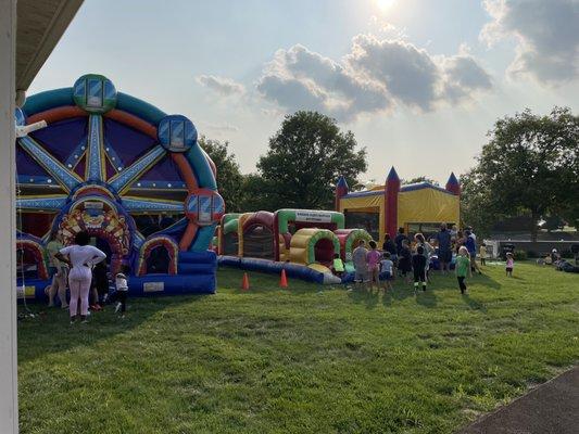 Bounce houses at the 2021 community Backpack Giveaway