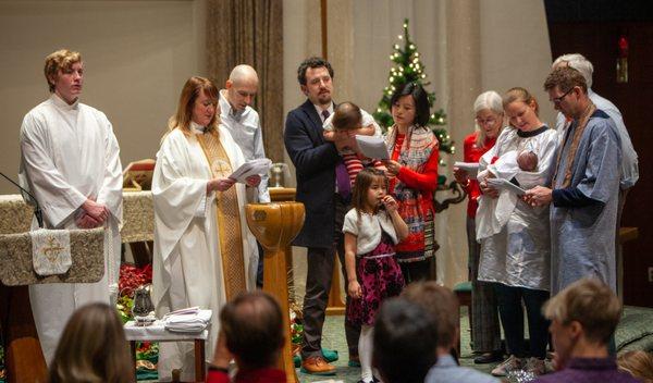 Baptisms during our Christmas Eve service