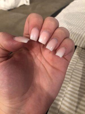 My ombré pink and white solar nails by Kim