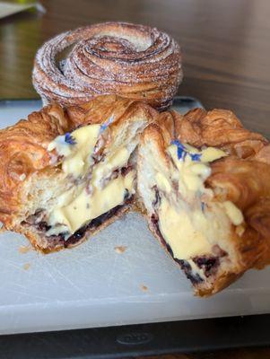 Forefront: Calamansi Blueberry Pastry (filled with calamansi filling above a blueberry layer).