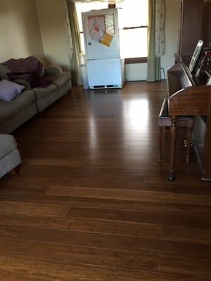 Didn't put the room back together yet, but you can see how beautiful the floors are!