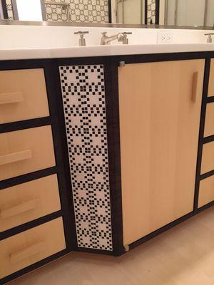 Marble Mosaic inserted into vanity