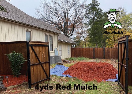 Red Landscaping Mulch delivered in Shawnee