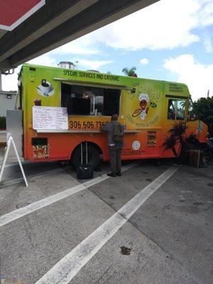 Clean truck with outdoor seating