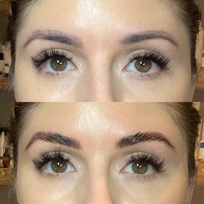 Before + After of Brow Lamination + Henna