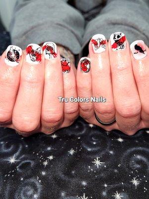 Trash Polka tattoo inspired nail art