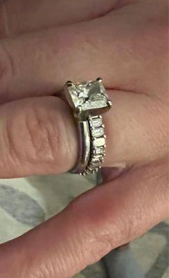 Her engagement ring and band