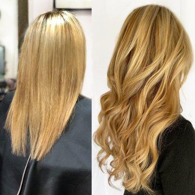 Tape In extensions
 and highlights by Dani.