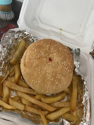 I literally died when I opened my burger I'm glad I ordered a side of fries