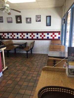 Inside area for enjoying your donuts