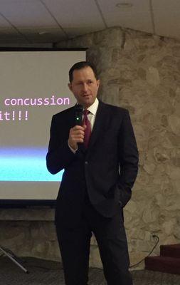 Lecturing on the role of functional neurology in concussions