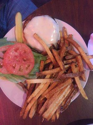 Burger with fresh cut fries!