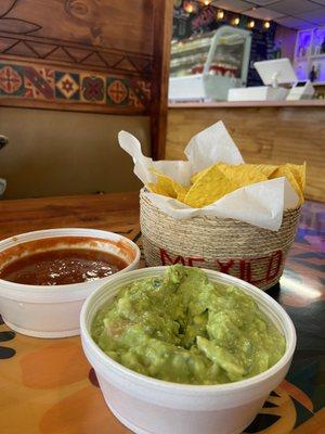 Chips with salsa and guac, $2.75- guac extra $$ | Taco Loco | Plant City FL | 2-27-2021