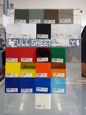 Full sheets of color options