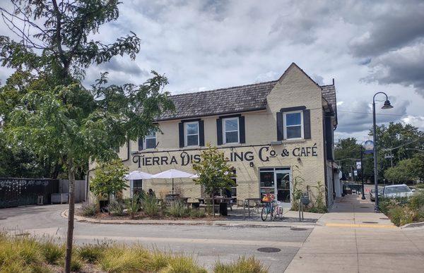 Tierra Distilling Co. & Cafe. as seen from the wildflowers area