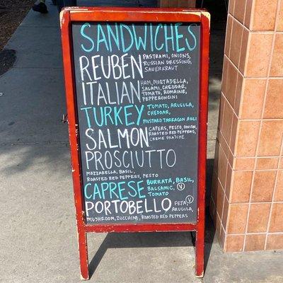 Sandwich menu board