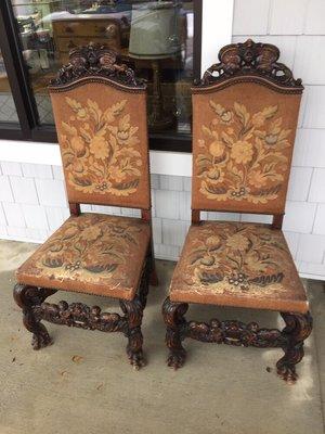 This pair of carved American chairs is one of hundreds of lots in our next auction.