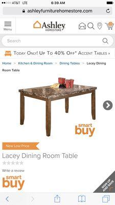 Dining set at Ashley's I ordered on 11/4, they FORGOT to order it after I waited 6 weeks!!! Ugh