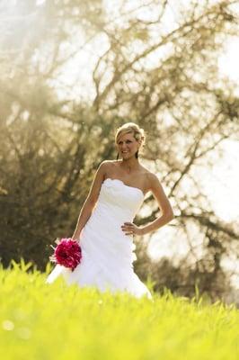 Beautiful Bridal Portraits taking in our wheat field.