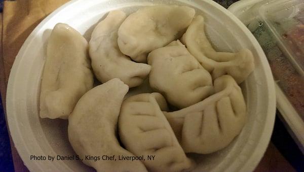 Thick skinned steamed dumplings. Didn't know one could make such thick dumpling dough.