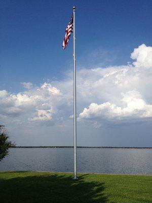 25' Flag Pole installed for a customer on Cedar Creek Lake Texas. 2016