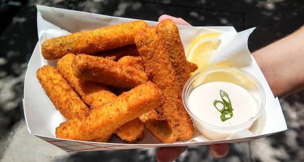 Zucchini Fries- thick cut, crispy slices of breaded zucchini, served with tangy Beastro Sauce