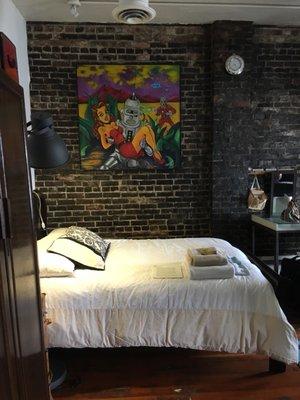 Guest room with local art on our walls