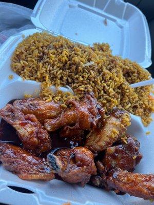 Braised Wings w/ fried rice . Taste good