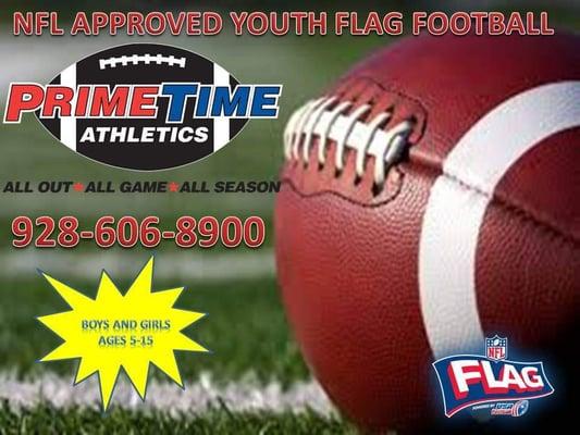 NFL Endorsed youth 5 on 5 flag football for boys and girls ages 5-15. Games held at Foxglenn Park on Saturdays.  3 seasons