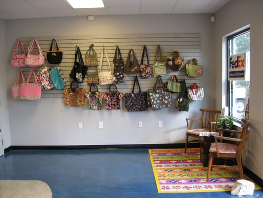 some of the beautiful handbags we sell.