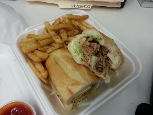 Chicken cheese steak w fries