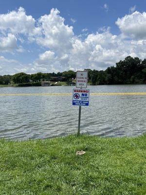 Sign to indicate fishing / swimming areas