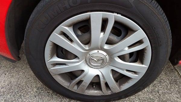 I expected it to miss a bit of the hubcaps but NOT this much.