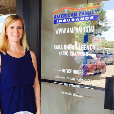 Name on the door when we moved into our new location. This was the first American Family Insurance office in Arizona.